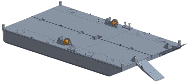 DB-151 - Steel Work Pontoon with spuds and ramp