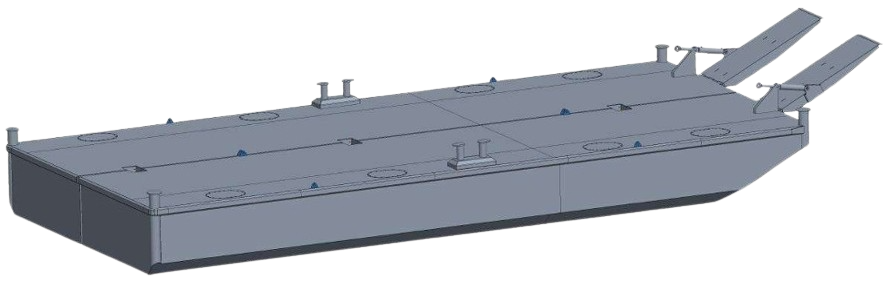 DB-152c - Steel Work Pontoon with ramps - Cargo configuration