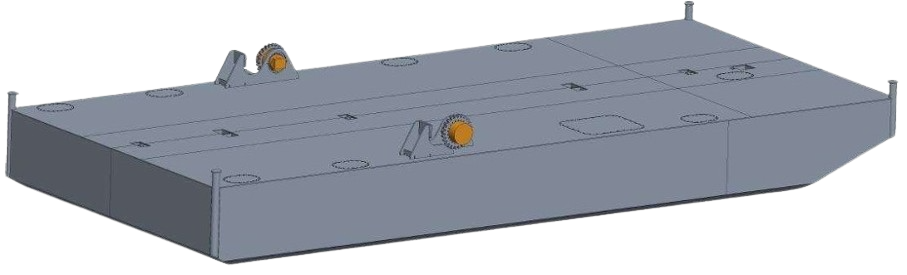 DB-153d - Steel Work Pontoon with spuds - Drill configuration