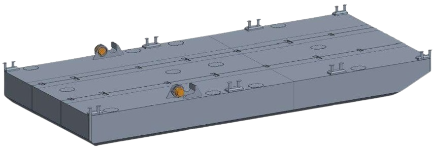 DB-204 - Steel Work Pontoon with spuds - Reinforced configuration