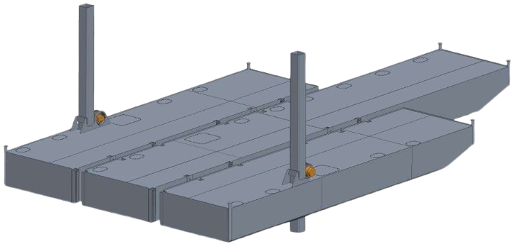 DB-231 - Steel Work Pontoon with spuds - Reinforced configuration