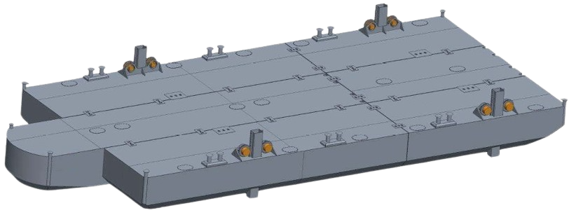 DB-281 - Steel Work Pontoon with spuds and ramp